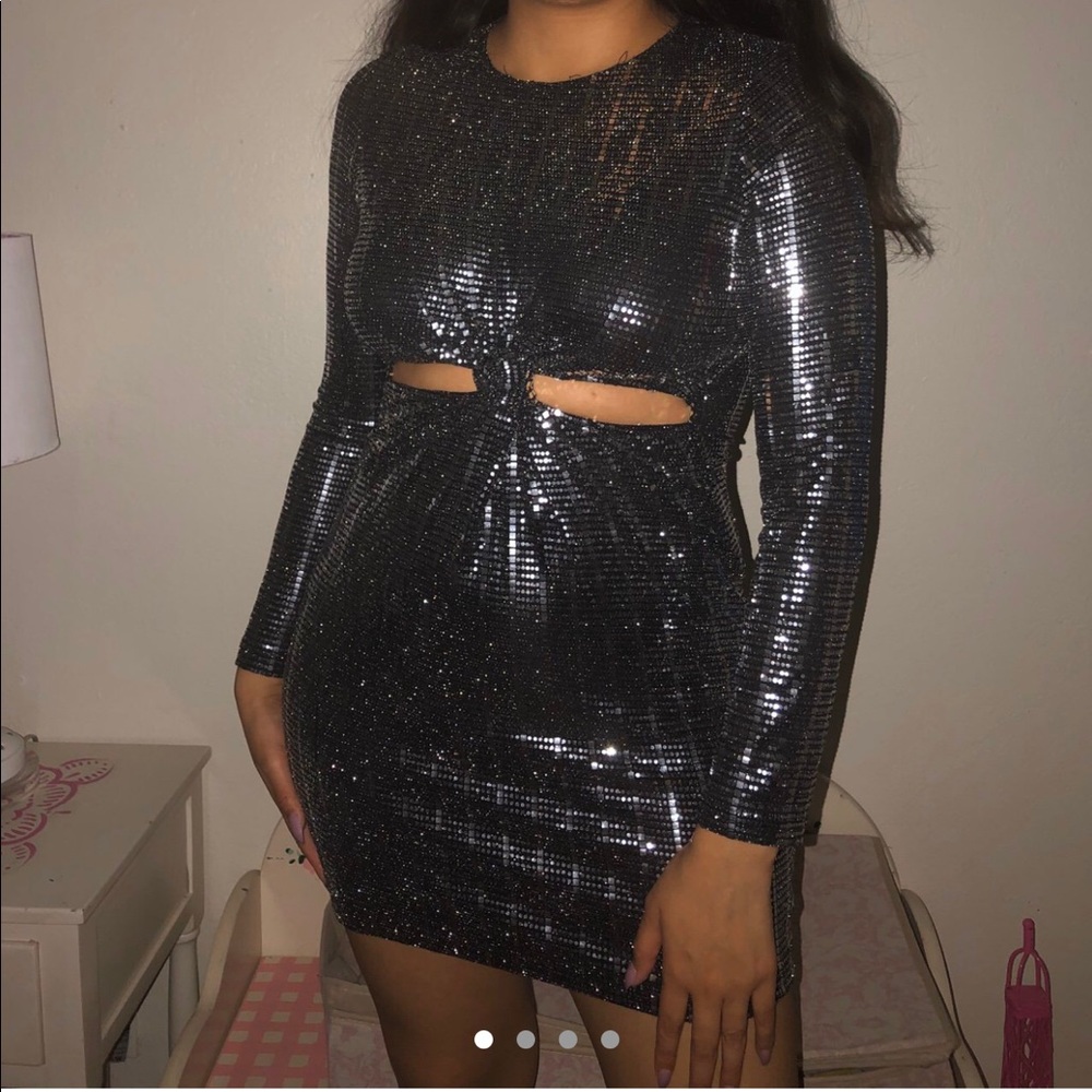 Zara Woman Sequin cocktail mini dress